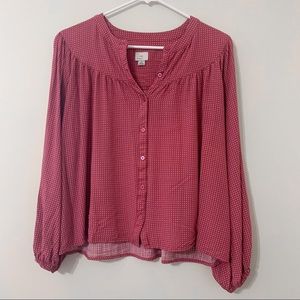 Dot Print Red Portofino Blouse